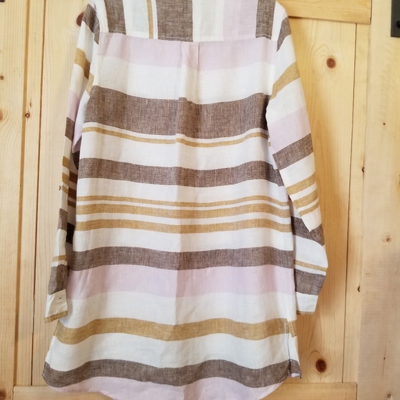 Rachel Zoe Linen Striped Tunic Top - Picture 4 of 8